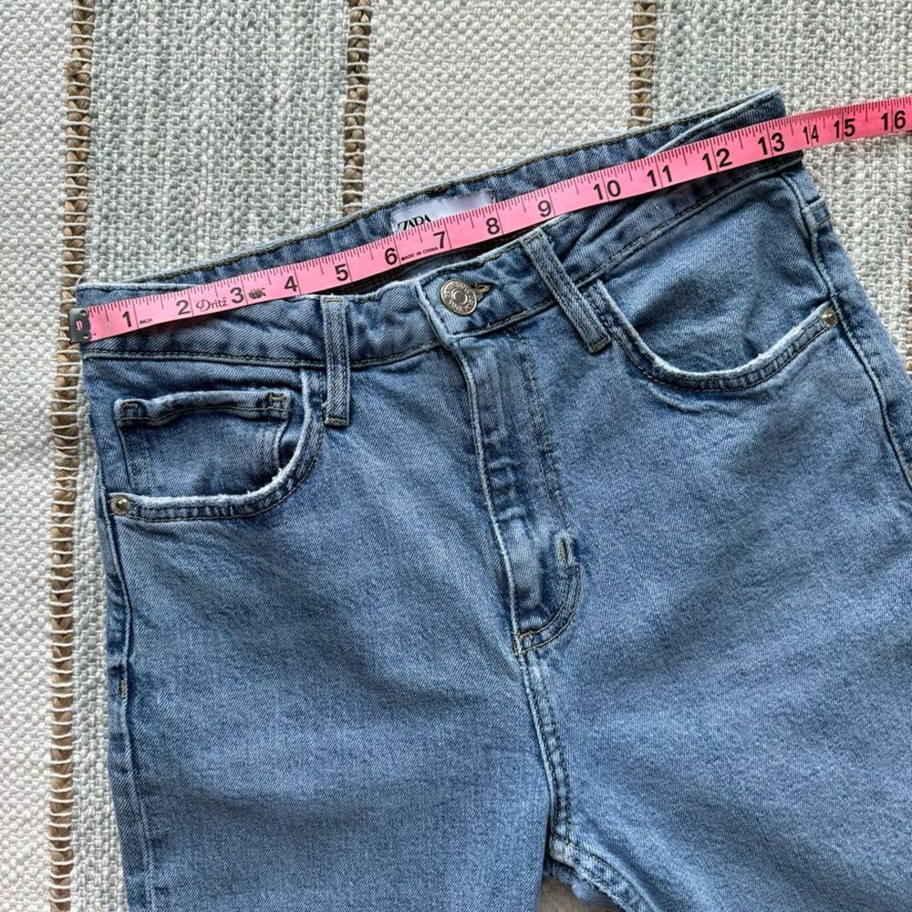 Zara Light Blue Slim Leg High Rise Cropped Jeans Women’s Size 6 - Picture 4 of 8